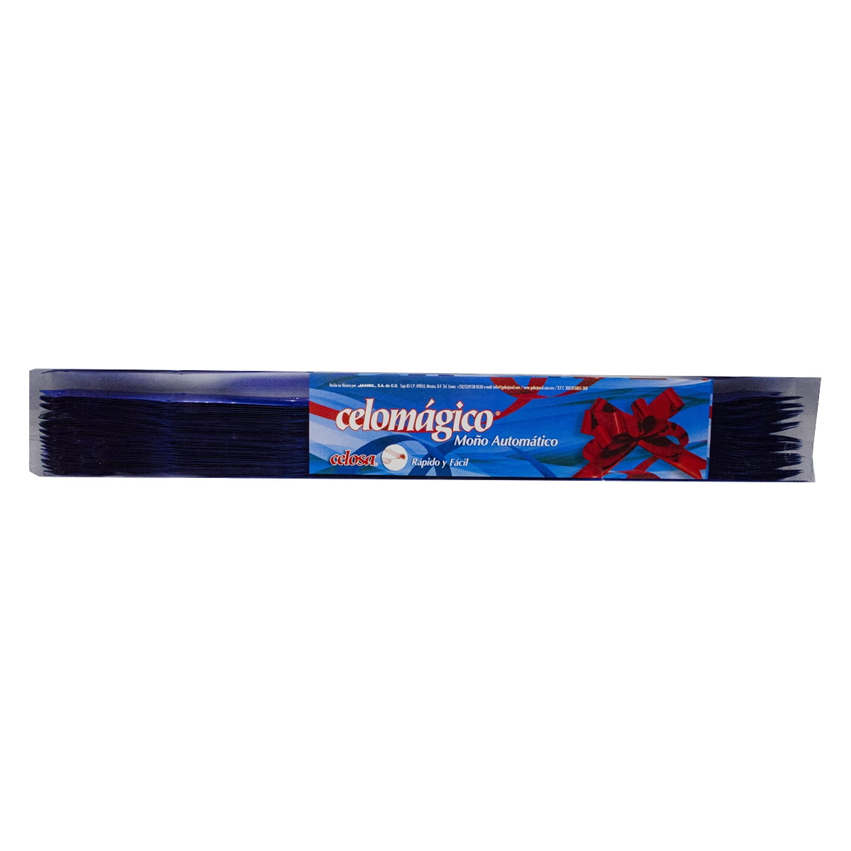 Moño Mágico Metálico Liso Mediano Celomagico Color Azul Rey Caja Con 50 ...