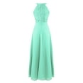 thumbnail image 3 of DPOIS Women's Halter Lace Chiffon Sleeveless Bridesmaid Long Dress, 3 of 6