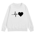 thumbnail image 4 of Mercatoo Girls Heart Graphic Crew Neck Sweatshirts Cotton Soft Oversized Pullover Sweatshirts Teen Kids Cute Long Sleeve Tops, 4 of 7