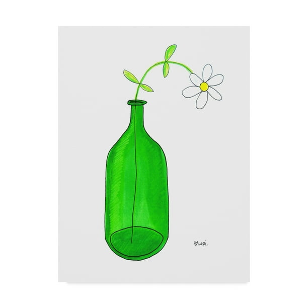 Trademark Fine Art 'Vase With Daisy' Canvas Art by Cherry Pie Studios
