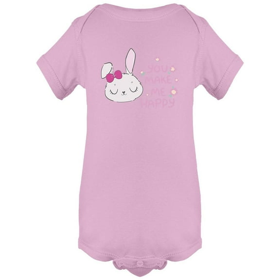 You Make Me Happy Bunny Bodysuit Infant -Image by Shutterstock,  Newborn