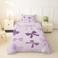 thumbnail image 2 of spefrowx Purple Line Bowknot Twin Duvet Cover for Kids, Kawaii Star Print Twin Bedding, Stars Reversible, 2 Pieces, 1 Duvet Cover and 1 Pillowcase, 2 of 6