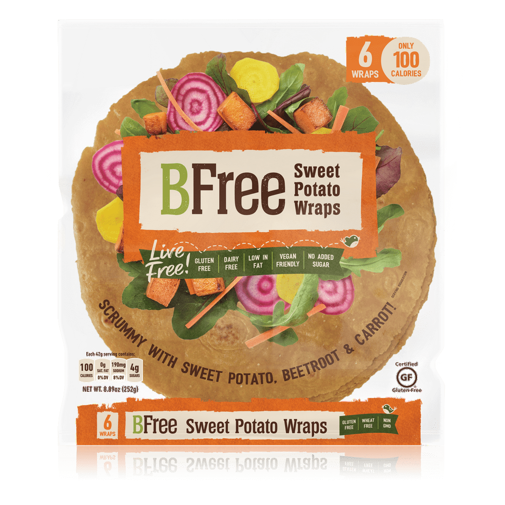 BFree Gluten Free Wrap Tortillas Sweet Potato 8 Inch Vegan Wheat Free