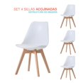 thumbnail image 1 of Set 4 Sillas acojinadas blanco M Elly Decor E-SACWH, 1 of 8