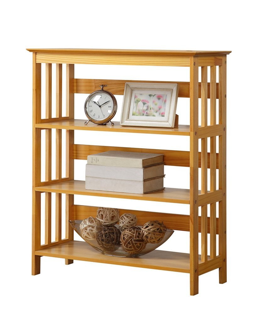 Cherry White or Espresso Finish 3 Tier Wooden Bookshelf Bookcase Oak 