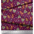 thumbnail image 3 of Soimoi Polyester Crepe Fabric Leaves,Floral & Housefly Insects Decor Fabric Printed Yard 52 Inch Wide, 3 of 3