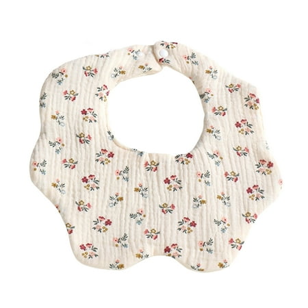

iaksohdu Baby Bib Double Adjustment Buckle 6 Layers 360 Degree Rotation Cartoon Print Saliva Towel for Infant