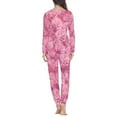 thumbnail image 3 of Renewold Women Nightwear Long Sleeve Shirt Pants Pajama Set Fantasy Pink Roses Print Sleepwear Pjs Holiday Home Party Clothes Size 3XL, 3 of 5