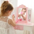 thumbnail image 6 of Fantasy Fields Princess Kids Vanity Table and Mirror Set with Stool – Gisele Twinkle Star, White/Pink, 6 of 12