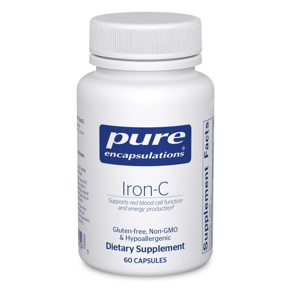 Pure Encapsulations Iron-C, 15 mg Iron with Vitamin C, 60 Count