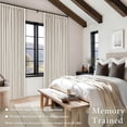 thumbnail image 5 of 90 Inch Pinch Pleated Blackout Linen Curtains for Bedroom 2 Panels Memory Trained 100% Black Out Soundproof Room Darkening Natural Cream Ivory Birch Window Curtains Double Layer Pinch Pleat Drapes, 5 of 5