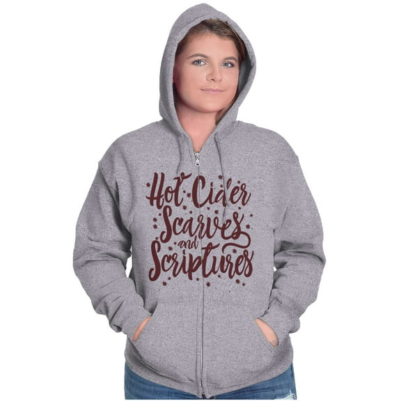 Cider Scarves Scripture Christian Women Plus Size Zipper Hoodie Brisco Brands 2X