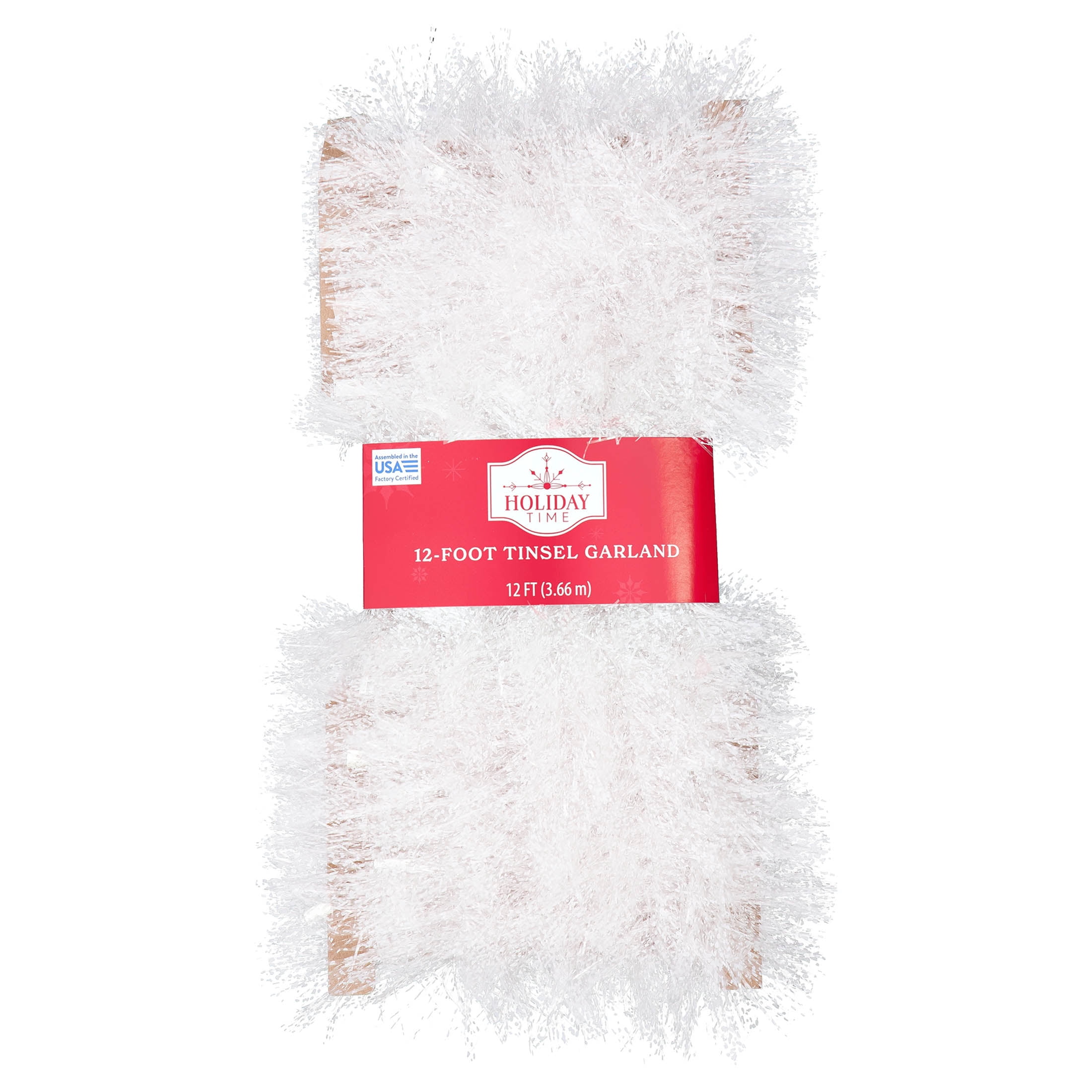 Tinsel Christmas Garland, Snowblush White, 12', by Holiday Time