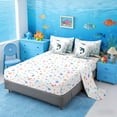 thumbnail image 5 of Manfei Watercolor Narwhal Underwater Coral Seashell Bedding Comforter Set for Kids Boys and Girls, Nautical Marine Life Print King Bedding Sets, Stars Reversible 7pcs, 5 of 6