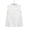 thumbnail image 4 of Cathalem Denim Vest for Women Womens Beading Pearls Denim Button Vest Ripped Waistcoatvest Sleeveless Jean Jacket (White,M), 4 of 7