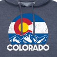 thumbnail image 3 of Instant Message - Retro Colorado Flag Mountains - Men's Pullover Hooded Fleece Sweatshirt, 3 of 7