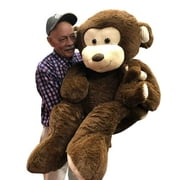 4 Foot Giant Stuffed Monkey 48 Inches Soft 122 cm Big Plush Huge Cuddly Stuffed Animal