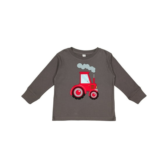 Inktastic Fun Red Tractor Boys or Girls Long Sleeve Toddler T-Shirt