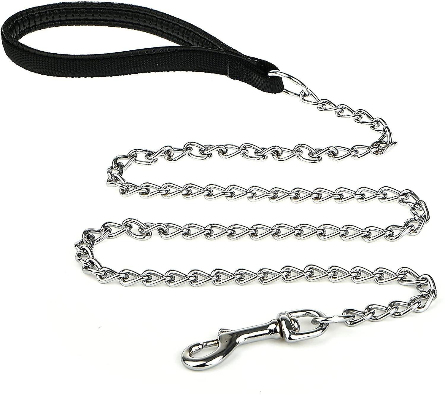 black chain dog leash