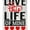 Love This Life, variant on A Smile Costs Nothing But Gives So Much Rustic Metal Sign Home Decor Red & Black - 12" x 8"