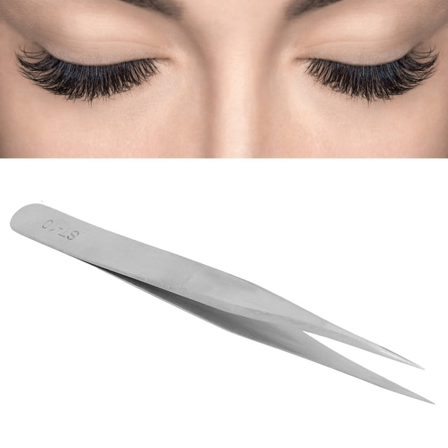 Pince à Cils, Pinces à Greffage de Cils Outils de Beauté en Forme d'Arc Incurvé Droit pour l'Extension des Cils