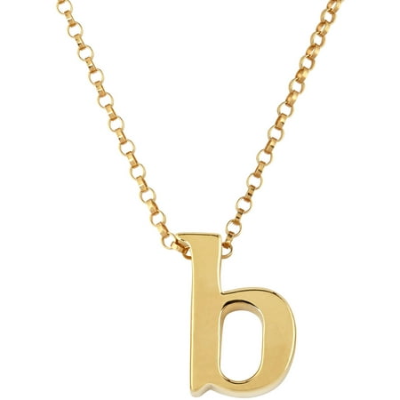 Initial b gold over sterling silver pendant