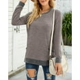 thumbnail image 3 of SHIBEVER Long Sleeve Workout Shirts for Women Fall Cute Pocket Casual Tunics Tops Blouses Coffee, 3 of 6