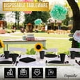 thumbnail image 6 of Exquisite 350 Piece Black Plastic Disposable Party Plates & Tableware Combo Set, 6 of 7