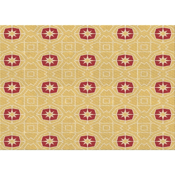 Ahgly Company Indoor Rectangle Patterned Pumpkin Orange Area Rugs, 5' x 7'