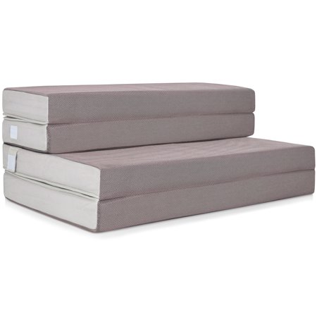 Best Choice Products 4in Thick Folding Portable Twin Mattress Topper w/ High-Density Foam