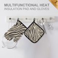 thumbnail image 4 of Yayeee Oven Mitts and Pot Holder Set of 2 Heat Resistant Kitchen Gloves Baking Hot Pad, Black Lines, 4 of 5