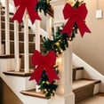 thumbnail image 4 of Large Christmas Bow, 1PCS Plush Giant Bow with Long Streamers Huge, 14x21cm Xmas Tree Red Bows Outdoor Indoor for Garland Wreath, Stairs, Door, Fireplace, Railing, Porch,Wedding, Party, 4 of 8