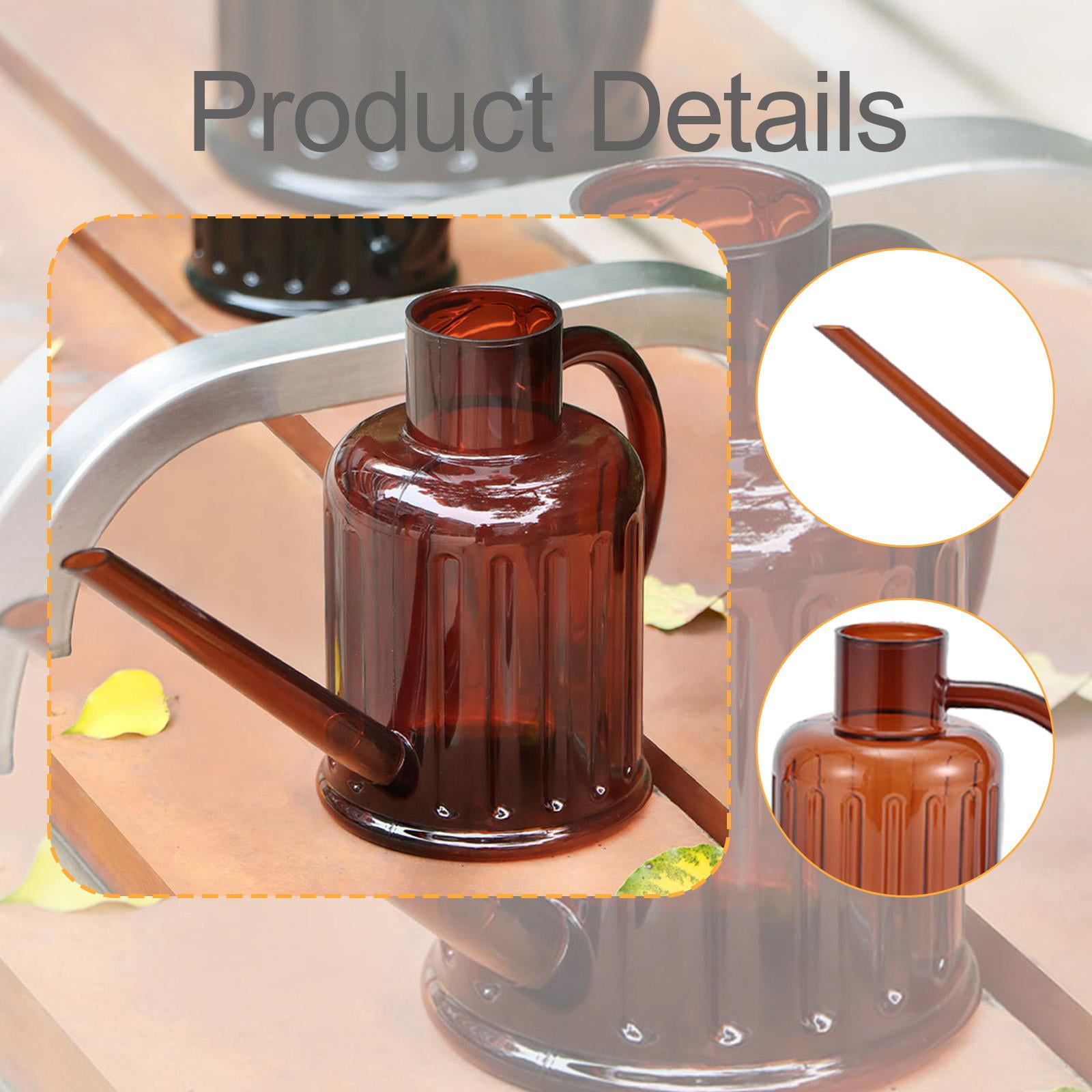 colaxi Garden Water Can Watering Can 1L Small Portable Handle Modern Gardening Tool Watering Pot for Yard Bonsai Patio Indoor Plants Brown