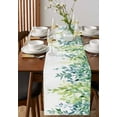 thumbnail image 4 of Green Vines Table Runner 108 Inches, Spring Botanical Budding Leaves Plants Bed Runner Dresser Scarves Tabletop for Indoor Outdoor Parties/Ceremony/Banquet, 13"x 108", 4 of 8