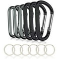 thumbnail image 1 of Mosquetones CampTek Forma D Aluminio 3 Pulgadas Pack 6 Piezas con Llaveros, 1 of 5