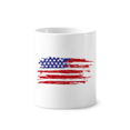 thumbnail image 1 of La bandera de barras y estrellas aire cepillado Latina Titular de cepillo de dientes de cerámica taza de regalo pluma blanco taza 350ml, 1 of 2