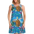 thumbnail image 1 of Balery Little Sea Turtles Vestidos de verano para mujer con estampado: vestido holgado sin mangas, vestido playero informal y cómodo para días calurosos., 1 of 7