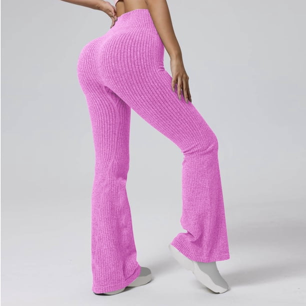 TaTaai Women's Seamless Flared Yoga Pants High Waist Butt Lifting Scrunch Long Leggings Non See Through Tummy Control Athletic Gym Workout Casual Lounge Soft Gift