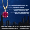 thumbnail image 2 of Gem Stone King 14K Yellow Gold Red Created Ruby and White Diamond Pendant Necklace for Women | 1.02 Cttw | Gemstone July Birthstone | Round 6MM | With 18 inch Chain, 2 of 6