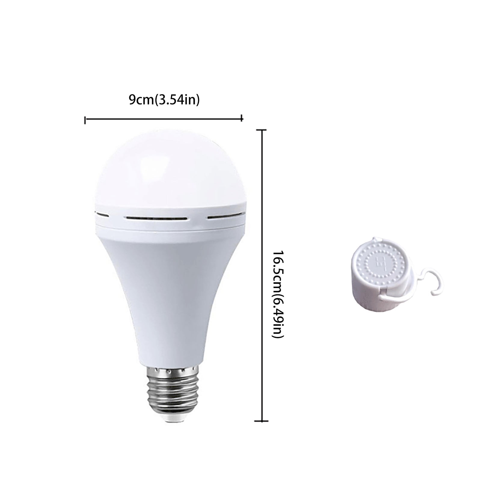 ZOURIH 2 Pack Multifunctional Rechargeable 12W Emergency LED Bulbs Equivalent 5000K Bright Outdoor Hanging Lights for Power Outage Camping Garden Party Home Decor