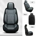 thumbnail image 3 of LAONNVIR Full Set Car Seat Covers,Black Leather Car Seat Protectors,Automotive Interior Cushions Custom Fit for Hyundai Kona 2018-2025,Black&Grey, 3 of 8