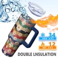 thumbnail image 5 of OBREWU Pioneer Flower Tumbler with Handle and Lid,40oz Pioneer Flower Double Wall Vacuum Insulated Tumbler,Pioneer Flower Cups Gift for Women and Men, 5 of 7