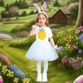 thumbnail image 2 of Easter Outfits Girls Short Sleeve Tutu Tulle Dresses and Headband Set Dress up Performance Dancewear 8-9 Years Girls Clothes, 2 of 4