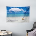 thumbnail image 1 of Beach Tapestry, Summer Season Vibes Seashore Ocean View Sunny Ball Waves Sands Artwork, Wall Hanging for Bedroom Living Room Dorm Decor, 60W X 40L Inches, Blue Aqua Cream White, by Ambesonne, 1 of 2