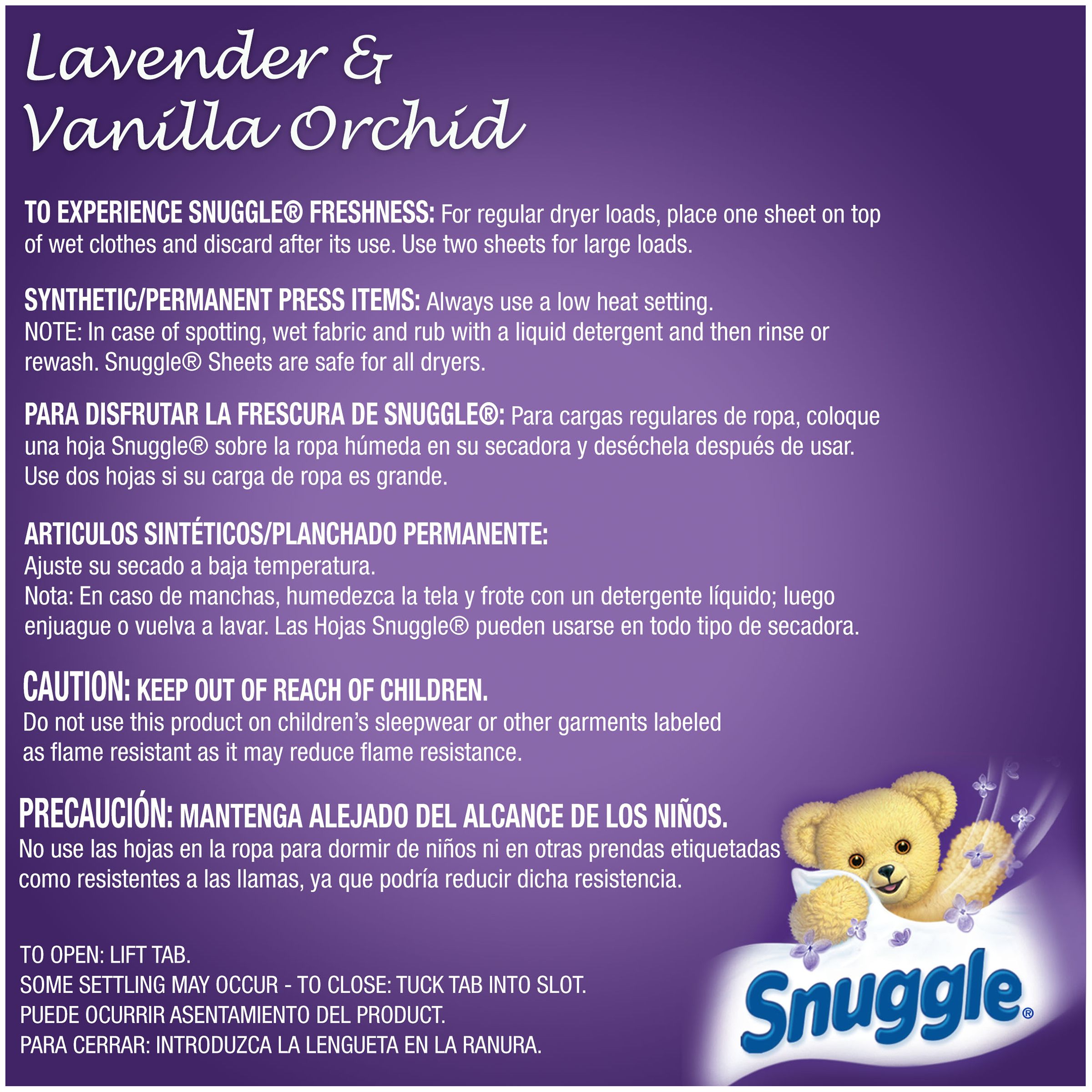 Snuggle  Fabric Softener Dryer Sheets, Lavender & Vanilla Orchid, 70 Count - image 3 of 5