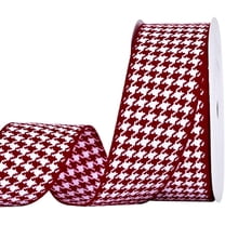 1 Roll 10 Yards Double Sided Houndstooth Pattern Ribbon, 1 Width Gift Wrapping Ribbon, DIY Bow Crafts, Decor Party