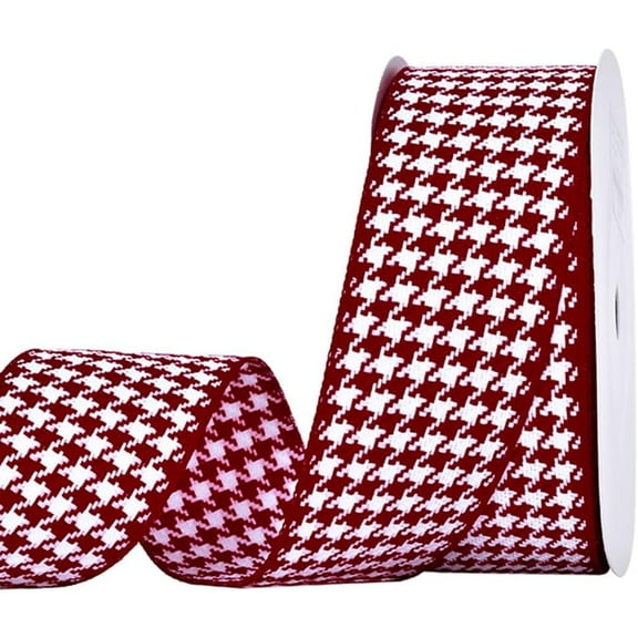 1 Roll 10 Yards Double Sided Houndstooth Pattern Ribbon, 1 Width Gift Wrapping Ribbon, DIY Bow Crafts, Decor Party