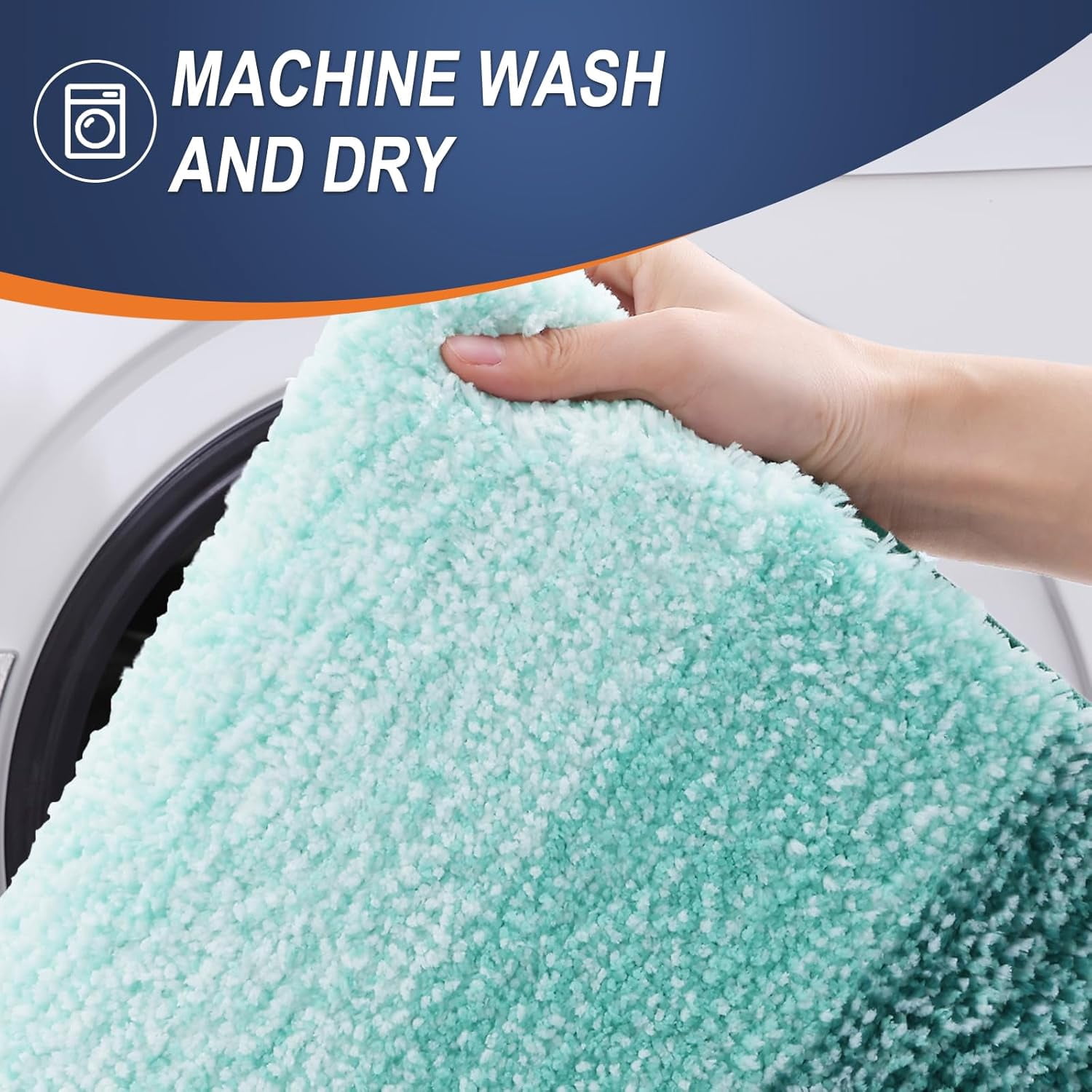 Bathroom Rugs Sets 3 Piece, Soft Absorbent Microfiber Bath Mats and U-Shaped Contour Toilet Rug, Machine Wash Dry, Plush Shaggy Bath Mat Set for Bathroom