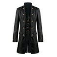 thumbnail image 2 of IROINNID Mens Trench Coat Casual Gothic Coat Medieval Standing Collar Court Clothing Standing Collar Retro Outwear,Black, 2 of 9