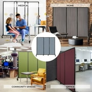 Versare QuickWall Sliding Portable Partition | Durable Privacy Room Divider Screen | 3 Panels | 7 Wide and Up to 74 Tall SoundSorb Panels